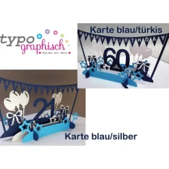 Pop-up Karte zum Geburtstag – Zahl wählbar – personalisierbar & handgemacht