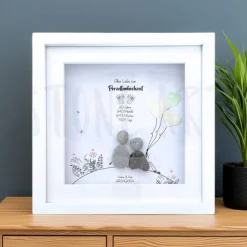 Porzellanhochzeit, Geschenk, Steinbild Porzellanhochzeit , handgemachtes Unikat zum 20. Hochzeitstag