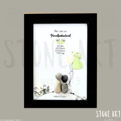 Porzellanhochzeit, Geschenk, Steinbild Porzellanhochzeit , handgemachtes Unikat zum 20. Hochzeitstag