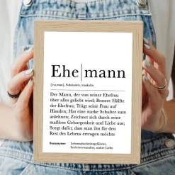 Poster EHEMANN | Hochzeit | Verlobung | Geschenk | Definition | Duden | Mr & Mrs | Hochzeitsgeschenk