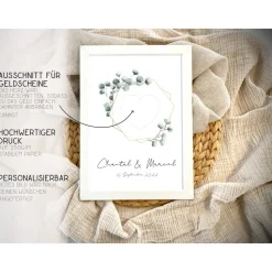 Poster Geldgeschenk Hochzeit Verlobung personalisiert