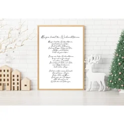 Poster MORGEN KOMMT der WEIHNACHTSMANN | Weihnachtslied | Weihnachtsgeschenk | Merry Christmas | Frohe Weihnachten | Ges