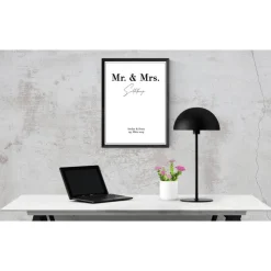 Poster MR & MRS mit Namen, Datum, und Ort | Personalisiert | Hochzeitsgeschenk | Geschenk Brautpaar | Sie Ihn | Hochzeit