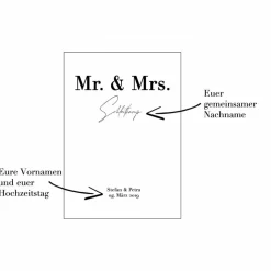 Poster MR & MRS mit Namen, Datum, und Ort | Personalisiert | Hochzeitsgeschenk | Geschenk Brautpaar | Sie Ihn | Hochzeit