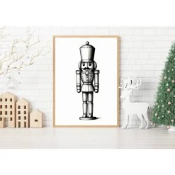 Poster NUSSKNACKER Weihnachtsgeschenk Frohe Weihnachten Geschenk Familie Weihnachtsdeko Weihnachtliche Wandkunst xmas