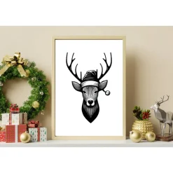 Poster RENTIER Weihnachtsmütze Weihnachtsgeschenk Merry Christmas Frohe Weihnachten Geschenk Familie Weihnachtsdeko