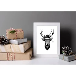 Poster RENTIER Weihnachtsmütze Weihnachtsgeschenk Merry Christmas Frohe Weihnachten Geschenk Familie Weihnachtsdeko