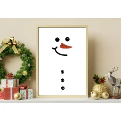 Poster Schneemann | Frohe Weihnachten Wandkunst | Merry Christmas Geschenk für Familie & Freunde | Weihnachtsdeko 2024