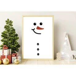 Poster Schneemann | Frohe Weihnachten Wandkunst | Merry Christmas Geschenk für Familie & Freunde | Weihnachtsdeko 2024