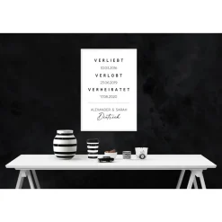 Poster VERLIEBT VERLOBT VERHEIRATET mit Datum | Personalisiert | Hochzeitsgeschenk | Kunstdruck | Geschenk Brautpaar | S