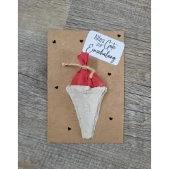 Postkarte * einfach * Alles Gute zur Einschulung * 10 cm x 14,5 cm * Schultüte rot