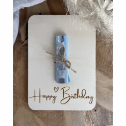 Postkarte aus Holz / Grußkarte / Holzkarte / Geldgeschenk / Geburtstagskarte / Geschenkidee zum Geburtstag