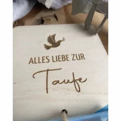 Postkarte aus Holz / Grußkarte / Holzkarte / Geldgeschenk / Geschenk zur Taufe