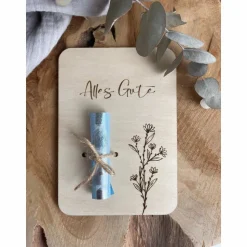 Postkarte aus Holz / Grußkarte / Holzkarte / Geldgeschenk / Geburtstagskarte / Geschenkidee zum Geburtstag Alles Gute