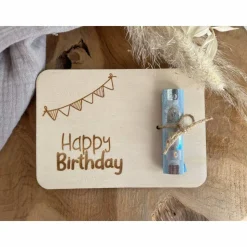 Postkarte aus Holz / Grußkarte / Holzkarte / Geldgeschenk / Geburtstagskarte / Geschenkidee zum Geburtstag