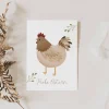 Postkarte Huhn Ostern Karte Henne - Osterkarte Hühner schlicht - Geschenkverpackung Frühling Ostern - Geschenk Henne