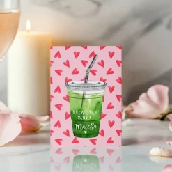 Postkarte *I love you so Matcha* / Geschenkkarte für Valentinstag und Geburtstag