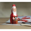 Postkarte Weihnachtsmann zum Selberbauen. Bastelbogen Nikolaus als Flyer von Paperwolf, DIY 210x105mm