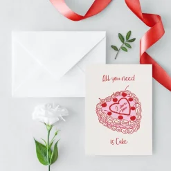 Postkarten Set *Love & Cake* / 3 Geschenkkarten für Valentinstag