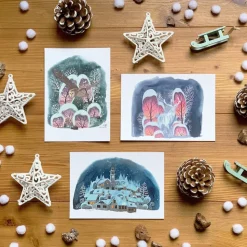 Postkarten-Set Wintermärchen | Magischer Winterzauber in Aquarell