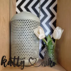 Pärchen 2 Namen mit Herz, Wunschnamen Wunschtext mit Herz, Hochzeitsgeschenk, Wanddeko, Schriftzug