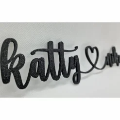 Pärchen 2 Namen mit Herz, Wunschnamen Wunschtext mit Herz, Hochzeitsgeschenk, Wanddeko, Schriftzug