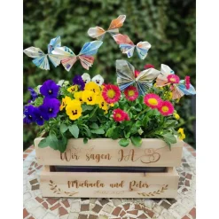 Präsentkorb, Hochzeit, Hochzeitsgeschenk mit persönlicher Wunschgravur