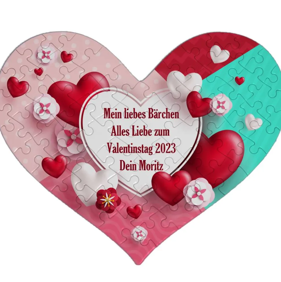 Puzzle Valentinstag mit Wunschtext | Geschenk Liebe Valentinstag