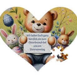 Puzzle zu Ostern mit eigenem Text als Einladung Gutschein Grußkarte