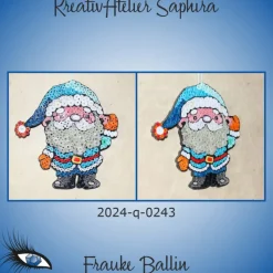 ►2024-q-0243◄ kleines Weihnachtsmännlein mit blauer Mütze 2