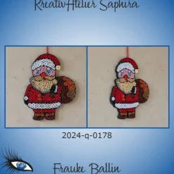 ►2024-q-0176◄ kleines Weihnachtsmännlein mit Sack auf dem Rückem 2