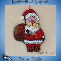 ►2024-q-0174◄ kleines Weihnachtsmännlein mit Sack auf dem Rückem