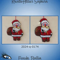 ►2024-q-0174◄ kleines Weihnachtsmännlein mit Sack auf dem Rückem