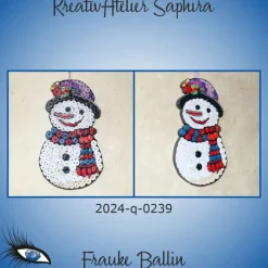 ►2024-q-0239◄ Schneemann mit Lila Hut und buntem Schal