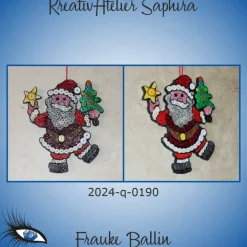 ►2024-q-0190◄ tanzendes Weihnachtsmännlein mit Baum und Stern