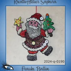 ►2024-q-0190◄ tanzendes Weihnachtsmännlein mit Baum und Stern