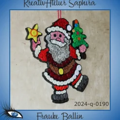 ►2024-q-0190◄ tanzendes Weihnachtsmännlein mit Baum und Stern