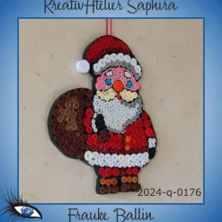 ►2024-q-0176◄ Weihnachtsmännlein mit Sack auf dem Rücken