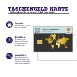 QrCode Taschengeldkarte | Personalisiertes Geldgeschenk | Boss Teddy
