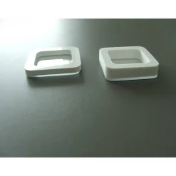 quadratische Mini-Schmuck-Ablage / kleine Ring-Schale - Weiß mit Spiegel