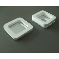 quadratische Mini-Schmuck-Ablage / kleine Ring-Schale - Weiß mit Spiegel