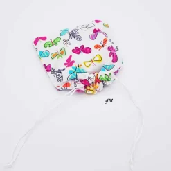 Quadratischer Geschenkbeutel mit Schmetterlingen – Frühling & Ostern, 16x18 cm, Baumwolle, wiederverwendbar