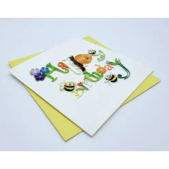 Quilling Grußkarte Geburtstag Happy Birthday Bienen