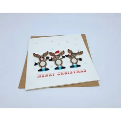 Quilling Weihnachtskarte Rentiere
