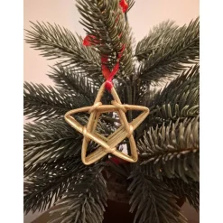 Rattan/Peddigrohr Weihnachtsstern,  Weihnachtsdeko, Baumschmuck
