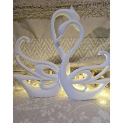 Raysin Schwäne 2er-Set – Handgefertigte Gießkeramik als Hochzeitsgeschenk & Dekoration