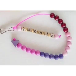 Rechenkette mit Namen – Zählkette aus Holzperlen, Schulranzen-Anhänger & Geschenk zum Schulanfang, Namensanhänger