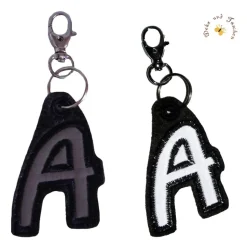 Reflektierendes Schlüsselband in Buchstabenform Monogramm Taschenanhänger zur Einschulung Kindergarten Geschenkidee