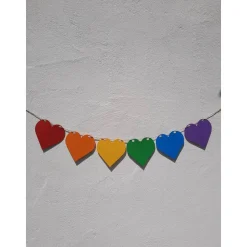 Regenbogen Girlande Wimpelkette CSD Rainbow Pride lgbtq+ Herzen