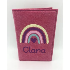 Regenbogen Gotteslobhülle Gebetbuch Hülle Geschenk Kommunion Firmung Geschenkidee personalisiert mit Namen und Datum